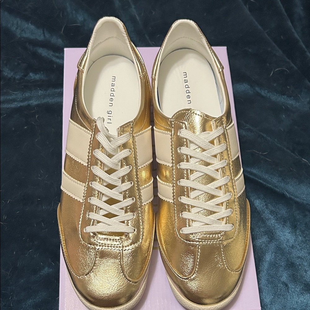 Madden Girl Metallic Gold Sneakers